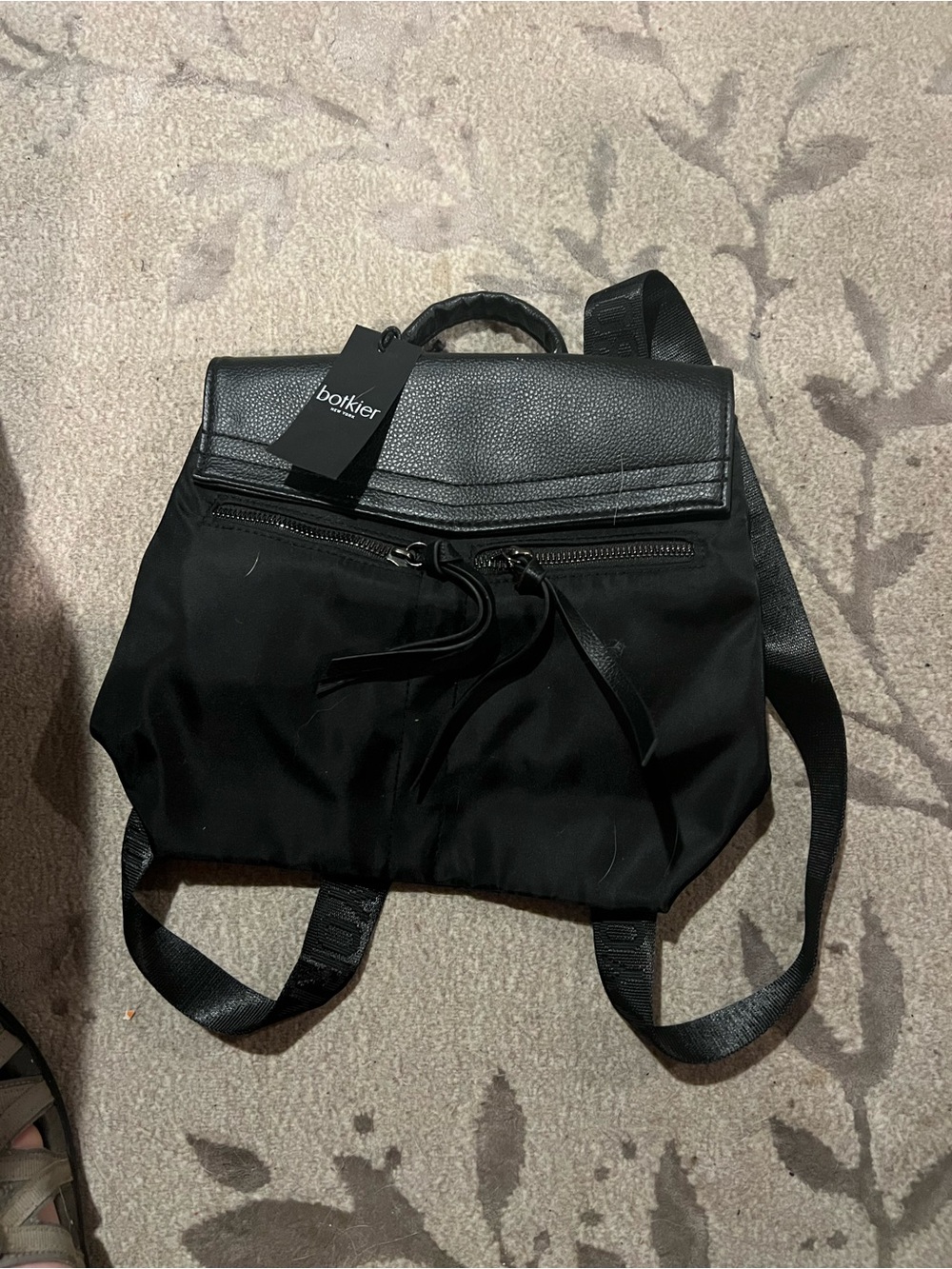 Botkier Black Nylon & Leather Backpack